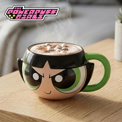 Silver Buffalo Powerpuff Girls Buttercup Taza de cerámica 3D esculpida de 20 onzas