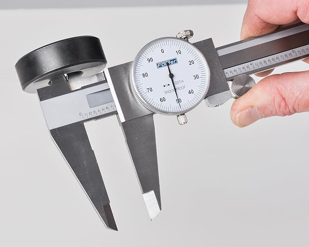 Fowler 52-008-708-0, pinza de esfera premium con rango de medición de 0-8 pulgadas, color blanco