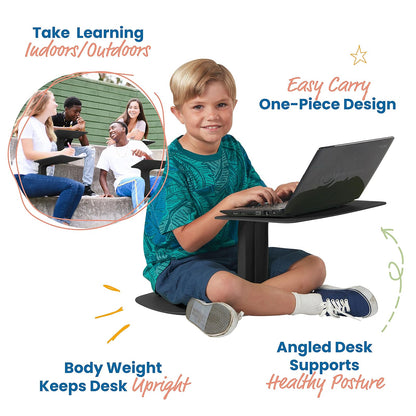 ECR4Kids The Surf - computadora de regazo portátil, asiento flexible, negro, paquete de 10