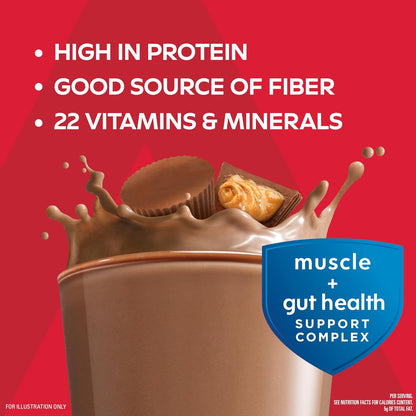 Atkins Strong Shakes Sabor Chocolate con Cacahuate | 30g de Proteína | Bebida RTD | Pack de 12 Piezas (325ml c/u)