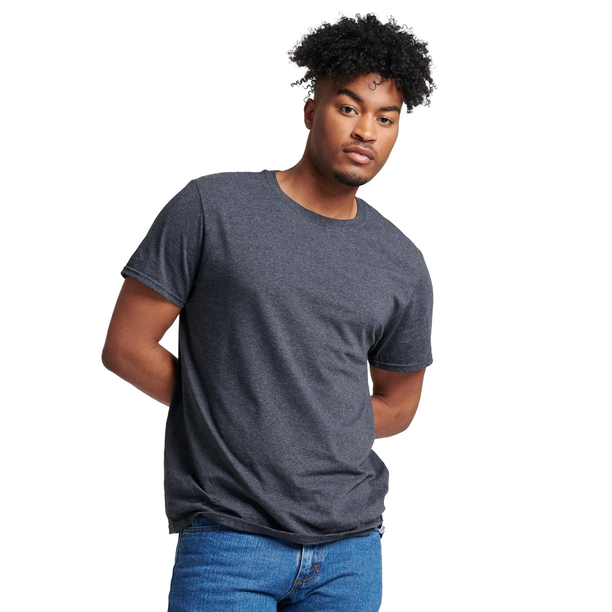 Russell Athletic Camiseta Dri-Power de Manga Corta para Hombre - 3XL - Negro Heather