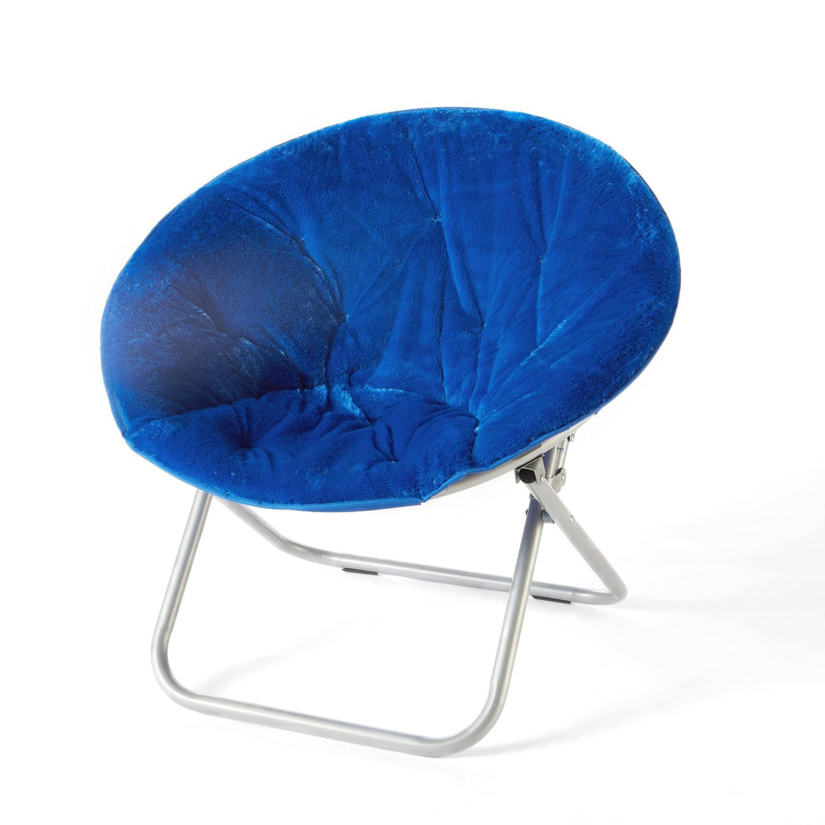 Urban Lifestyle Silla de Piel Sintética Azul | Marco de metal, plegable, 27.5 x 30 x 29 in, carga máx. 220 lb, para leer, ver TV, relajarse