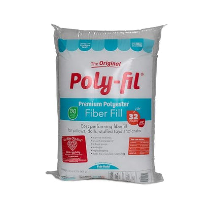 Fairfield The Original Poly-Fil Relleno De Fibra De Poliéster | 32 oz, alta calidad, para almohadas, animales de peluche, decoraciones