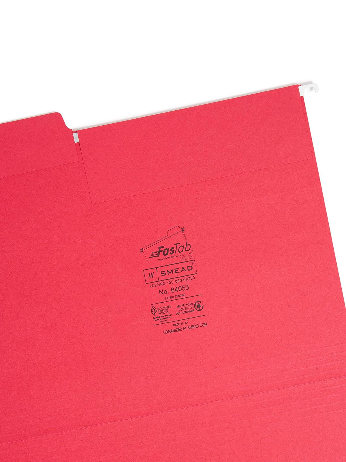Smead - Fólder para colgar con pestañas, Primary Color Assortment, Carta