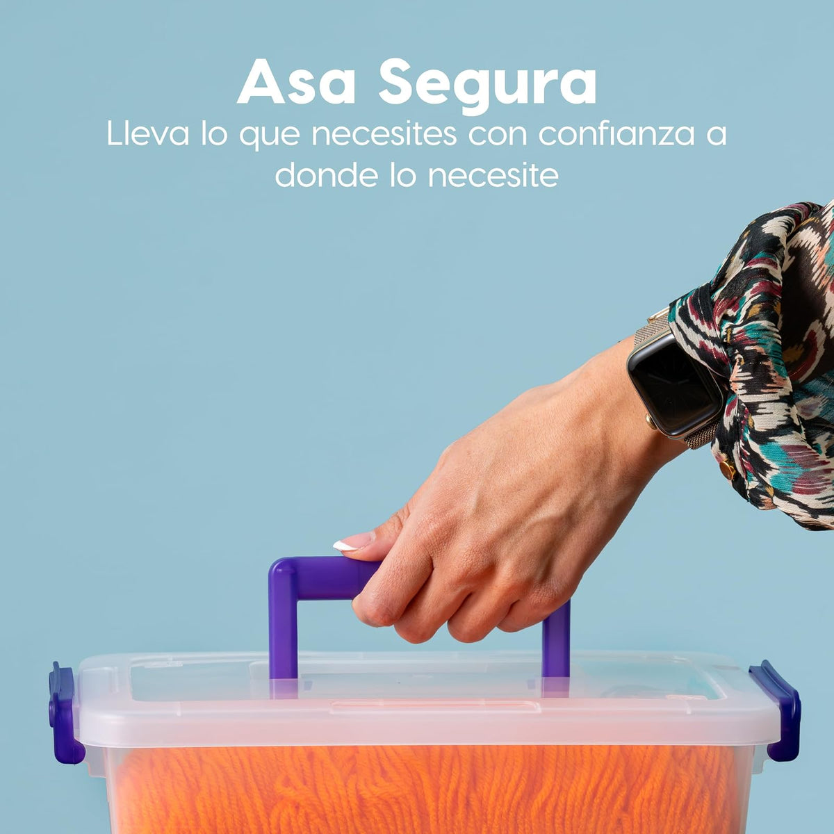 IRIS USA Contenedores con Tapa de 5 Qt, 6 Piezas, Transparentes | Caja con asa integrada, contenedores para manualidades, arte, oficina y broches entrelazables