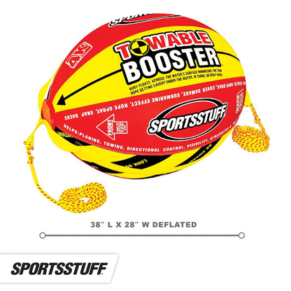Sportsstuff Booster Ball, Towable Tube Rope Performance Ball Dimensions inflated (38in x 28in) deflated (45in x 36in)