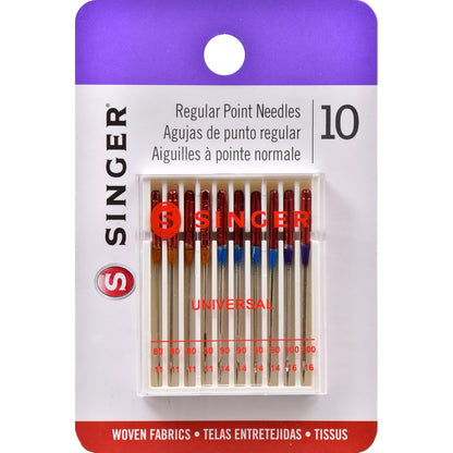 Singer Juego de Accesorios Que Incluye 9 Prensa Telas, Aguja Doble y Estuche + Agujas de máquina de Punto Regular, tamaño 80/11, Size 11, 14, 16 10/Pkg, 10 Unidades, 1
