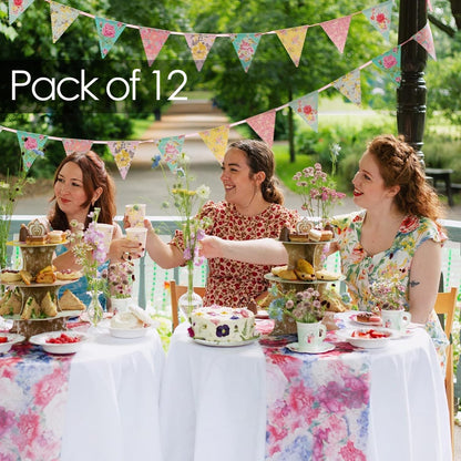 Talking Tables Truly Scrumptious - Juego de 12 tazas de papel floral vintage para fiestas de té o té para niños o adultos, cumpleaños, despedida de soltera o boda, color verde menta