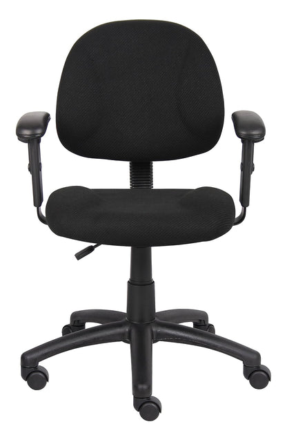 Boss B316-BK Fabric Deluxe Posture Task Chair with Arms, Black