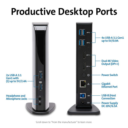 Kensington SD4100v Universal Dual 4K USB 3.0 Estación de Acoplamiento (K38255NA)