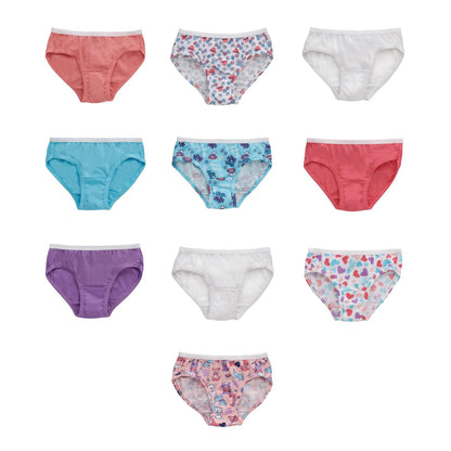 Hanes Paquete Ropa Interior Hipster a la Cadera para Niña Paquete de 10