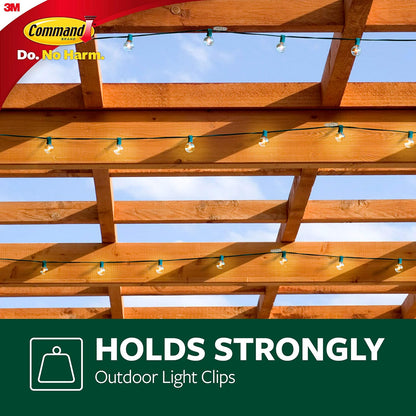 Command Clips de luz para exteriores, transparentes, 20 clips, 24 tiras, decoran sin daños + 3M Command Ganchos Decorativos, Mini, Transparentes (Modelo 17026CLR)