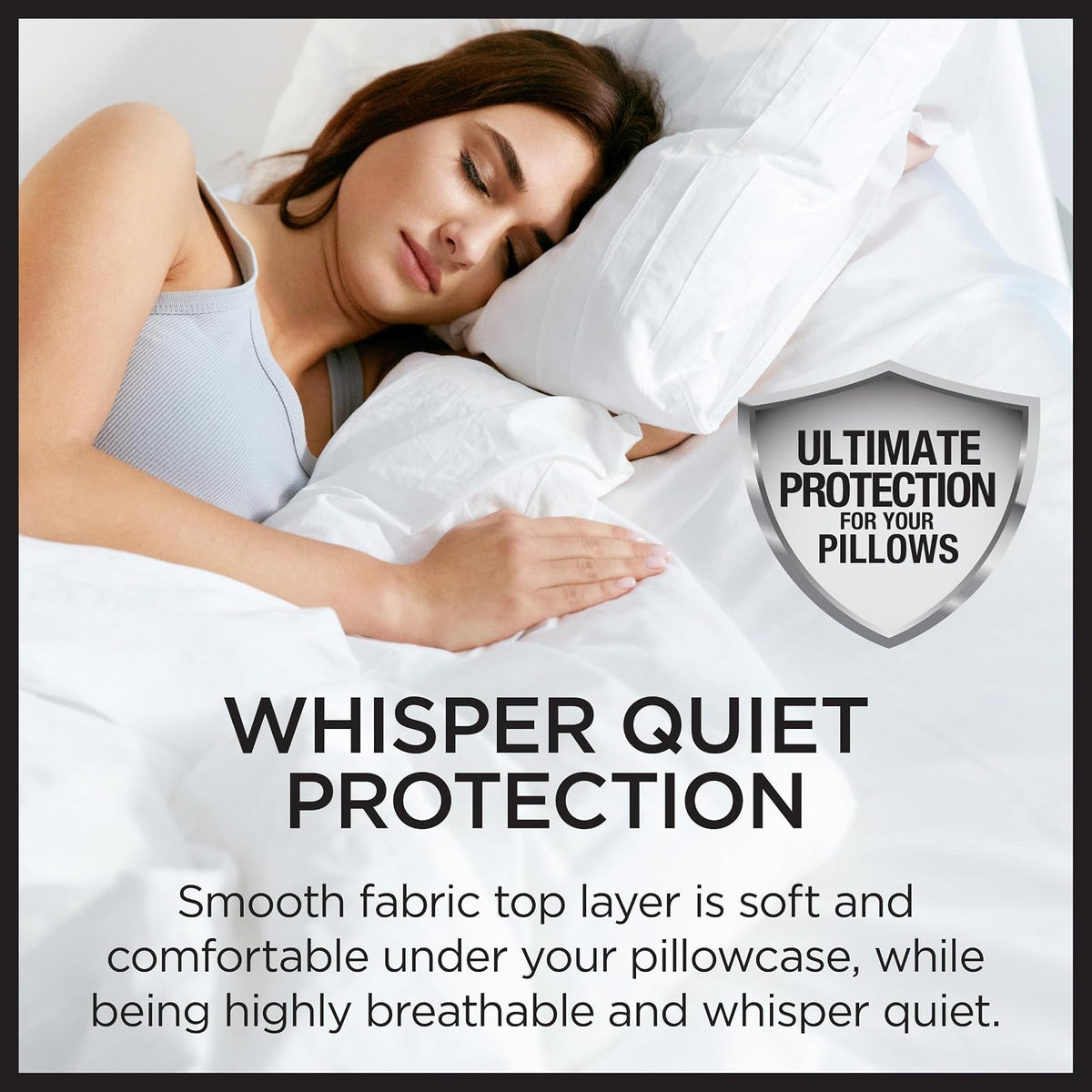 Protect-A-Bed AllerZip - Protectores de Almohada estándar de 20 x 26 Pulgadas (Juego de 2), a Prueba de chinches y ácaros, Fundas de Almohada sin Ruido y Resistentes al Olor, 100% Impermeables