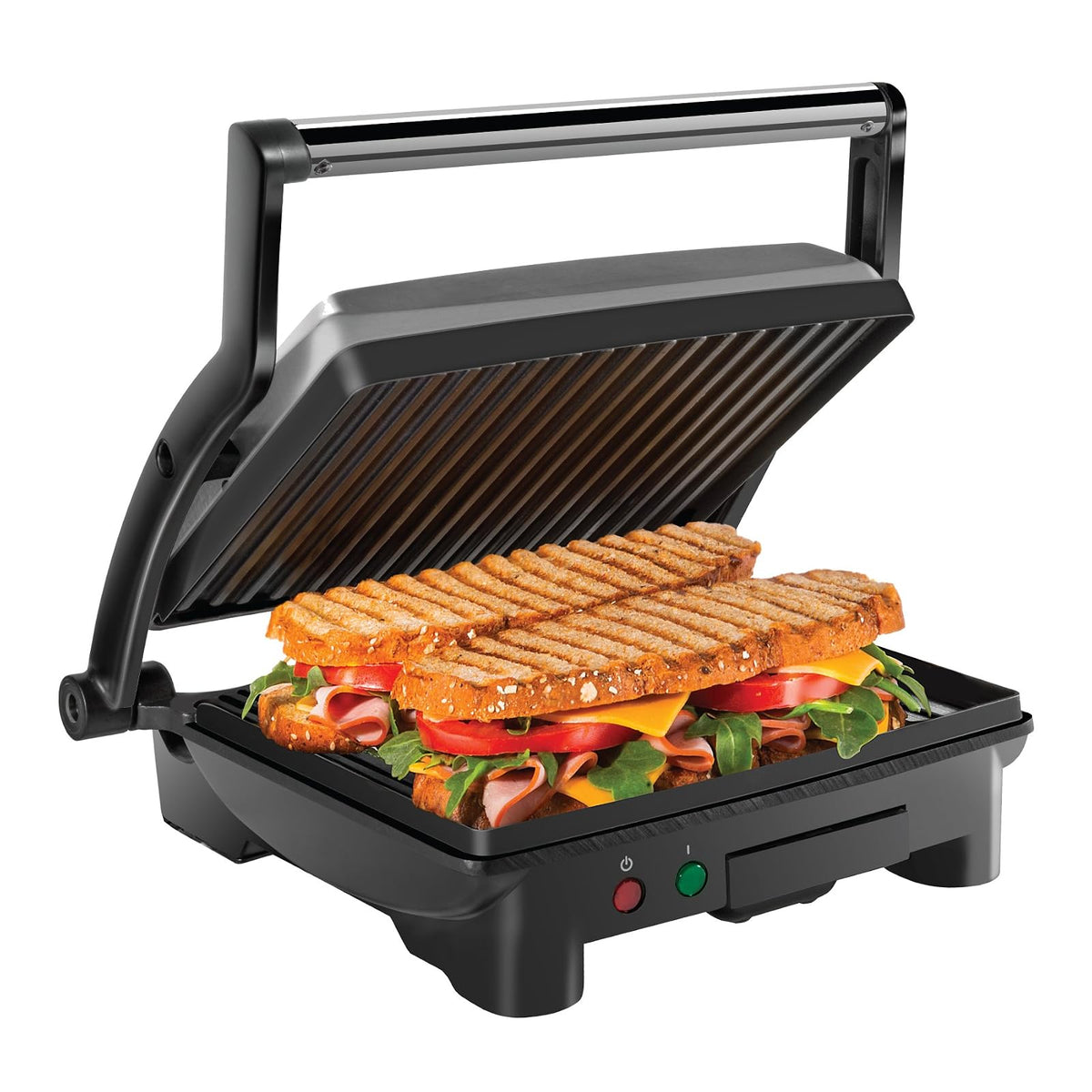 Chefman Parrilla y Prensa Panini Grill Antiadherente - 4 rebanadas