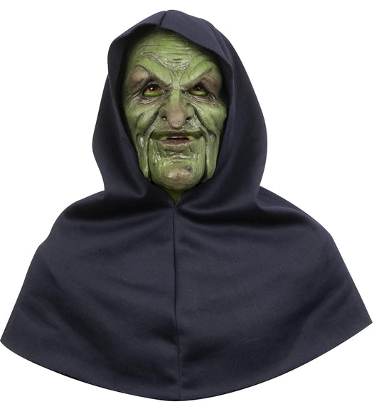 Ghoulish Productions Hechicera Deluxe, Máscara con Boca Movible de Bruja Hechicaera, Máscaras de Brujos Hechiceros para Halloween y Fiesta de Disfraces