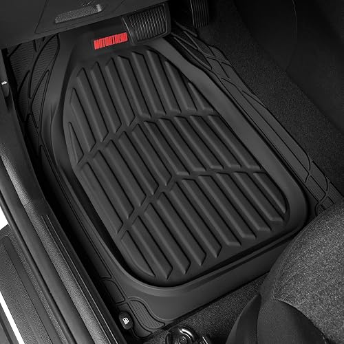 Motor Trend flextough Tortuga - Alfombrillas de Goma Resistente para Automóvil SUV Van & Truck - Todo Tipo de Clima protección - Plato Hondo (Negro), Negro