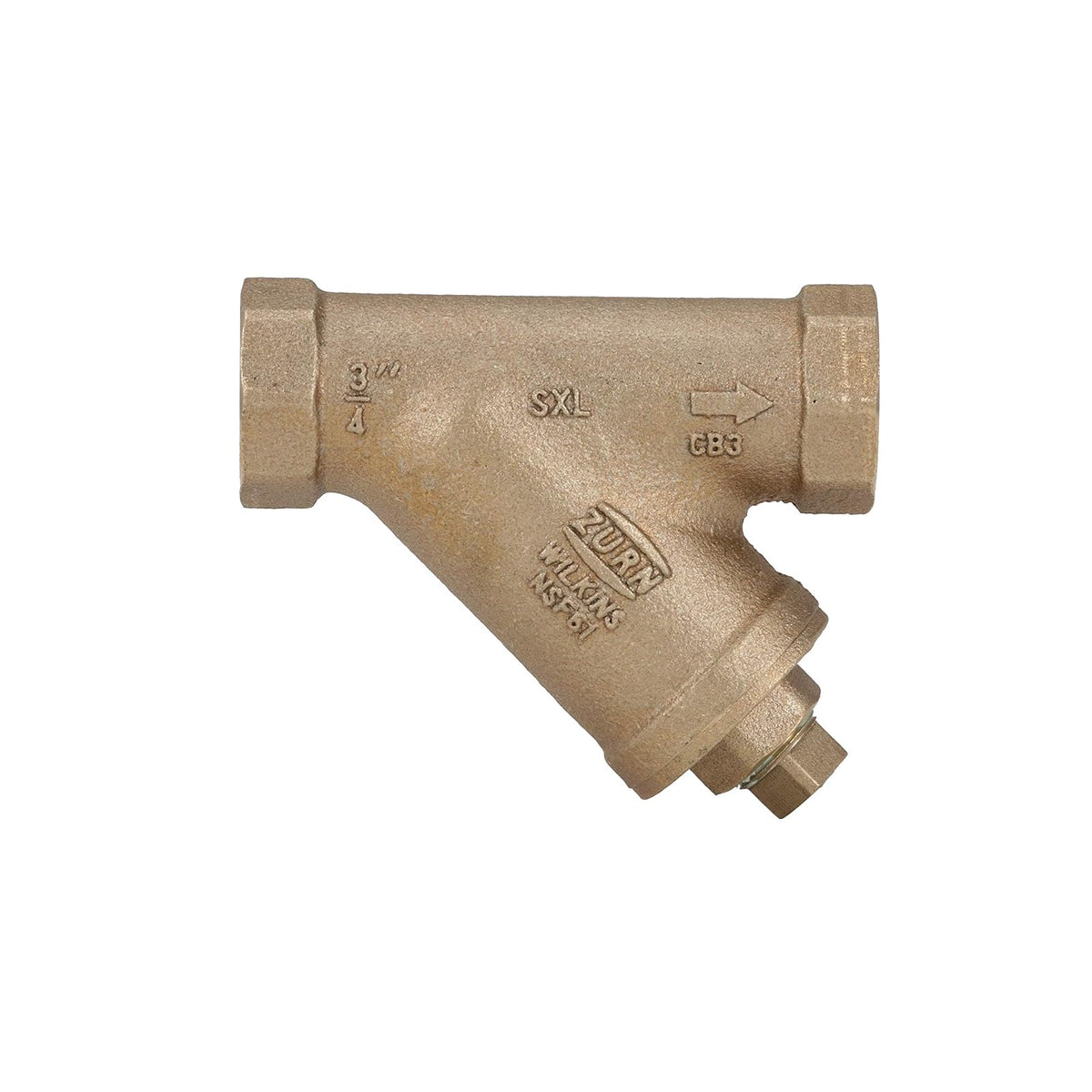 Zurn Wilkins 1-SXL Colador Tipo Wye de Bronce Fundido 1" - 0.75 Inch