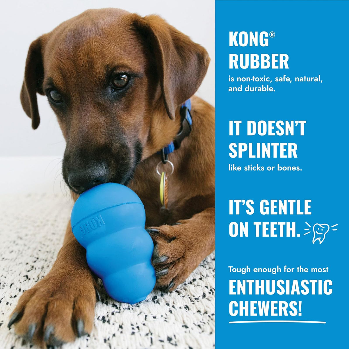 Kong Puppy Tires, color Rosa/Azul, Mediano/Grande