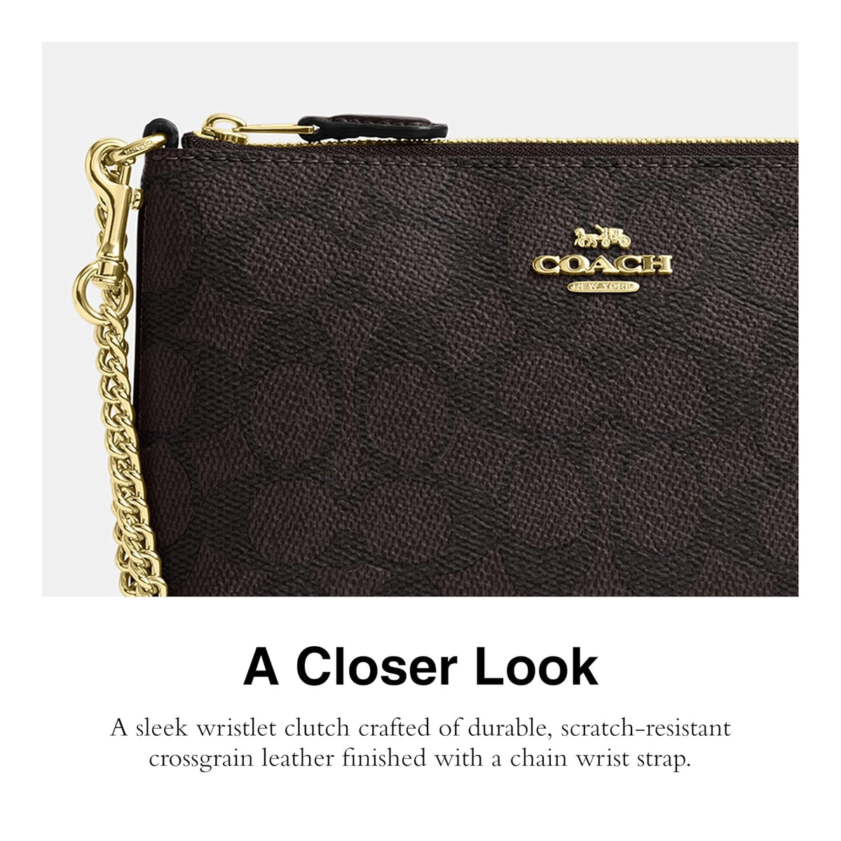 COACH Large Wristlet W Chain GRANDE WRISTLET W CADENA Mujer