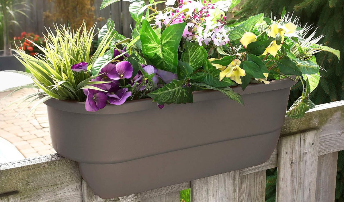 HOME DEK DEKOR DUAL-DRIFTWOOD Dual Rail Planter