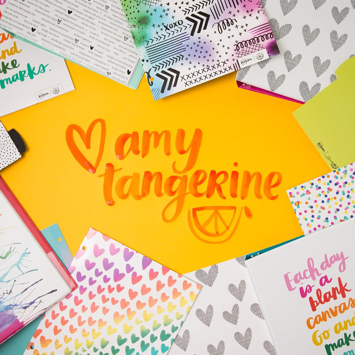 Avery + Amy - Carpeta de anillas redondas de 2.5 cm, capacidad para 175 hojas, carpeta, Find Inspiration, 1 Binder