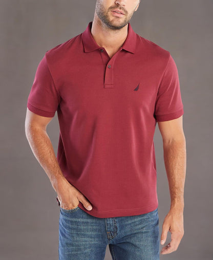 Nautica Polo de piqué de algodón elástico de Manga Corta para Hombre