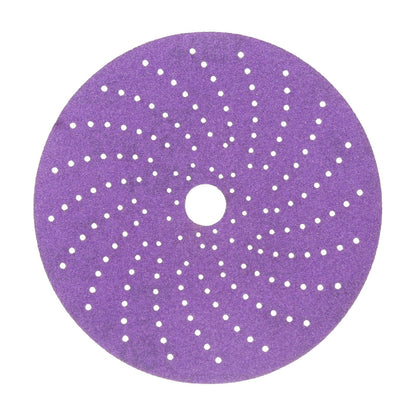 Hookit 3M Cubitron II Disco Púrpura G + '' Automotriz | 50 discos, prácticamente sin polvo, múltiples orificios, alto rendimiento, larga duración
