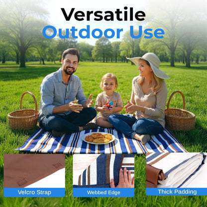 Scuddles - Manta de Picnic de Doble Capa para Exteriores, Resistente al Agua, práctica, para Primavera, Verano, Camping, Ideal para la Playa