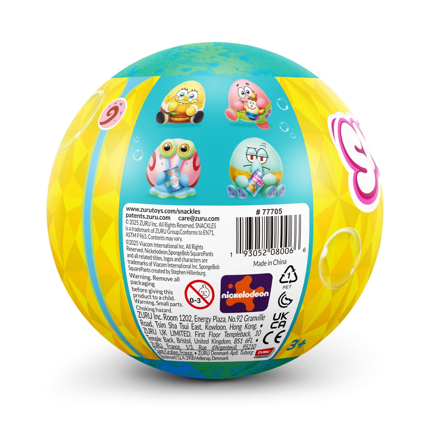 Zuru Snackles, Spongebob, Series 1, 5" Plush, Capsule