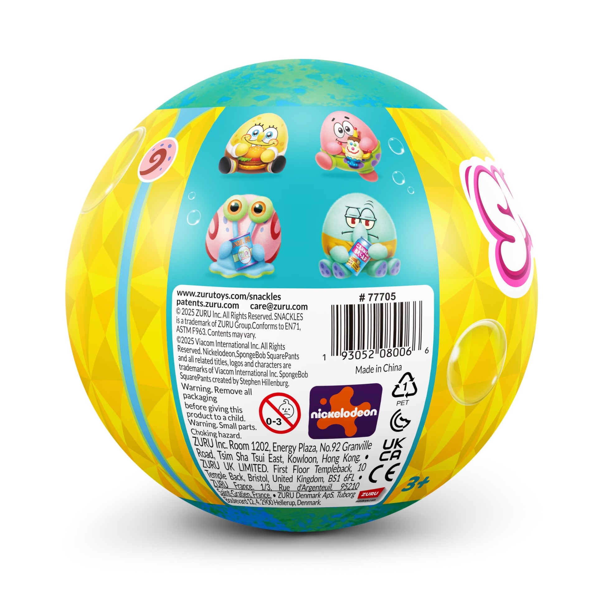 Zuru Snackles, Spongebob, Series 1, 5" Plush, Capsule