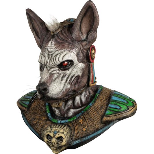Ghoulish Productions Xolotl Máscara de Látex con Pecho | Inspirada en Dios Azteca Guardián de los Muertos | Detallado Pintado a Mano para Halloween Cosplay | Marrón Talla M
