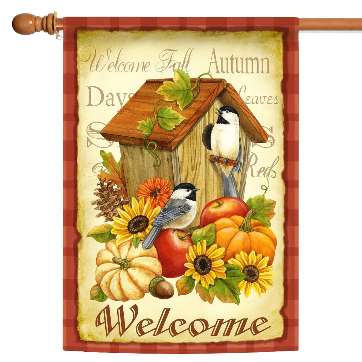 Toland Home Garden 102503 - Bandera de otoño de pájaros de otoño, 28 x 40 pulgadas, doble cara para decoración de patio de al aire última intervensión
