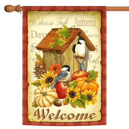 Toland Home Garden 102503 - Bandera de otoño de pájaros de otoño, 28 x 40 pulgadas, doble cara para decoración de patio de al aire última intervensión