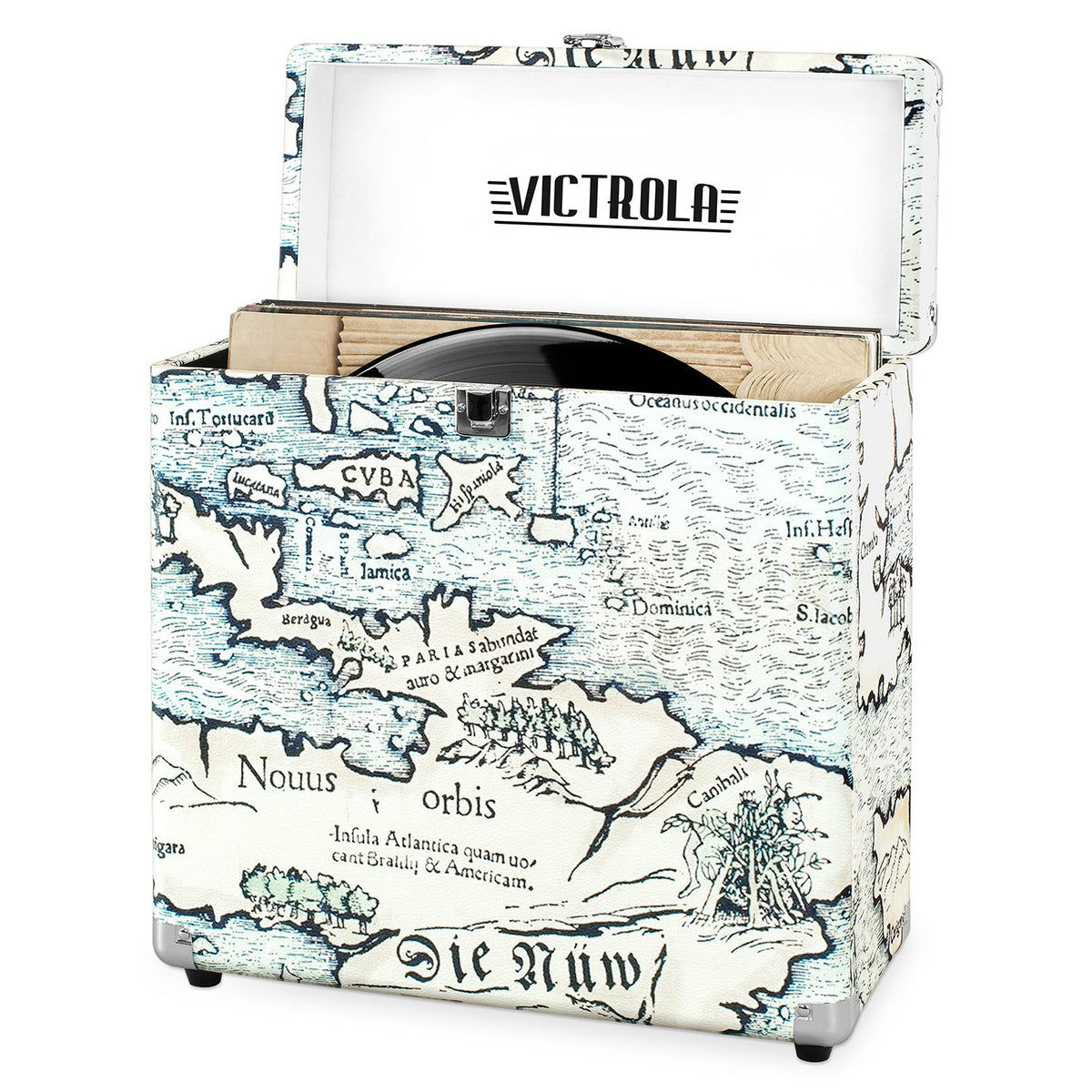 Victrola Collector Maleta para Almacenamiento de Discos de Vinilo, hasta 30 LPs - Map