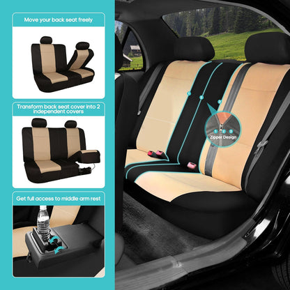 FH Group Juego Completo de Fundas para Asiento FB083BEIGE115, Beige