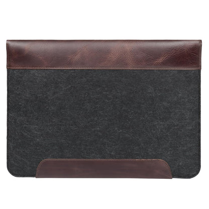MegaGear - Bolso para Macbook 13.3" & 14" en Cuero auténtico y Lana