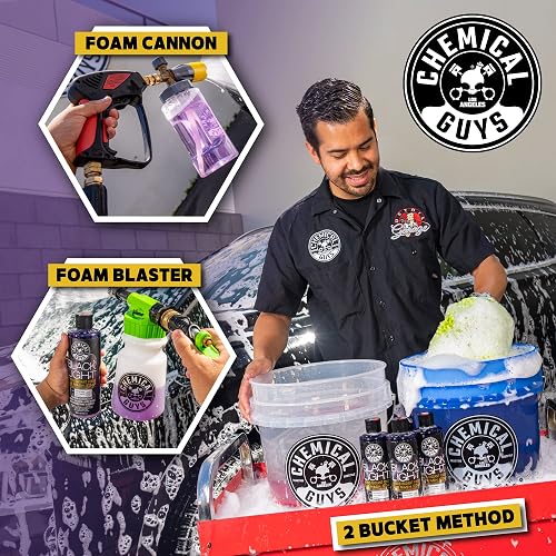 Chemical Guys Jabón Espumoso Black Light para Cañones de Espuma y Cubos de Lavado, Cereza Negra, 3.79 L, CWS619SW