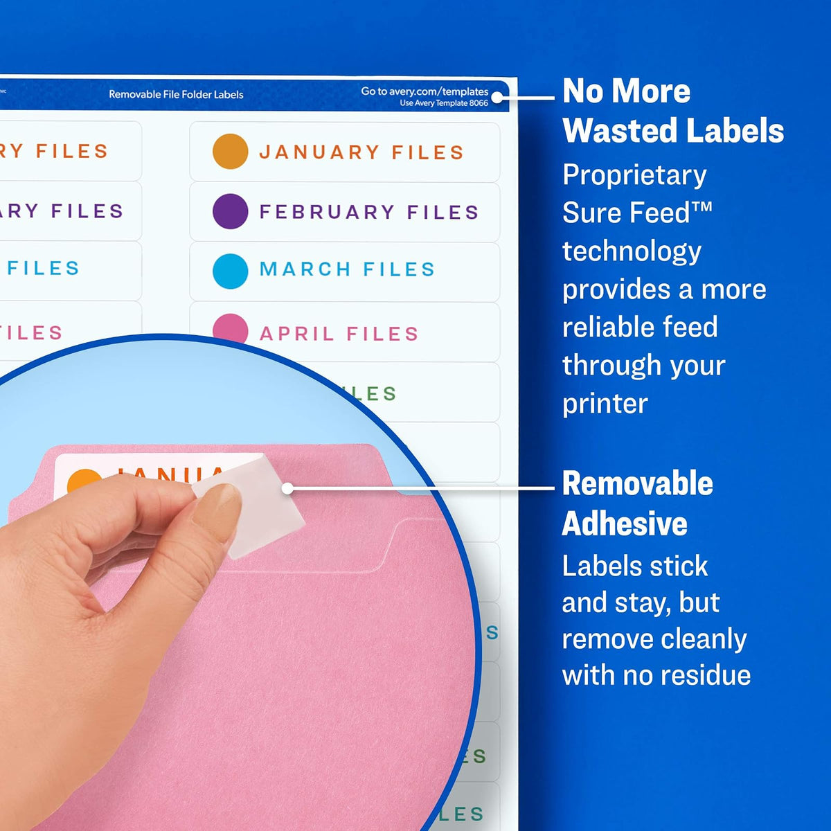 Avery Removable White File Folder Labels, 750 Pack (8066)