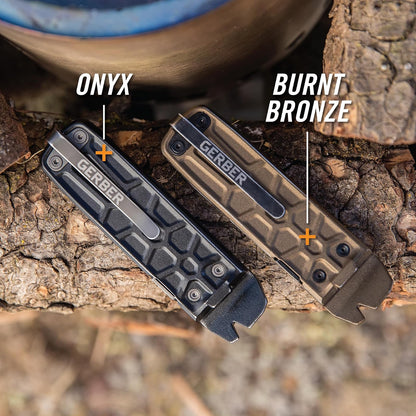 Gerber Gear Lockdown Slim Pry 7 en 1 llavero multiherramienta compacto EDC mini cuchillo de bolsillo con barra de palanca, bronce quemado