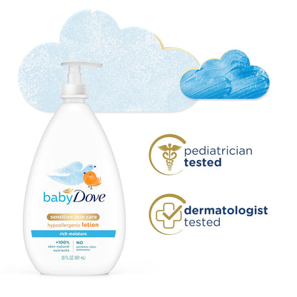 Loción Baby Dove, rica humedad, rica hidratación, 591,47ml