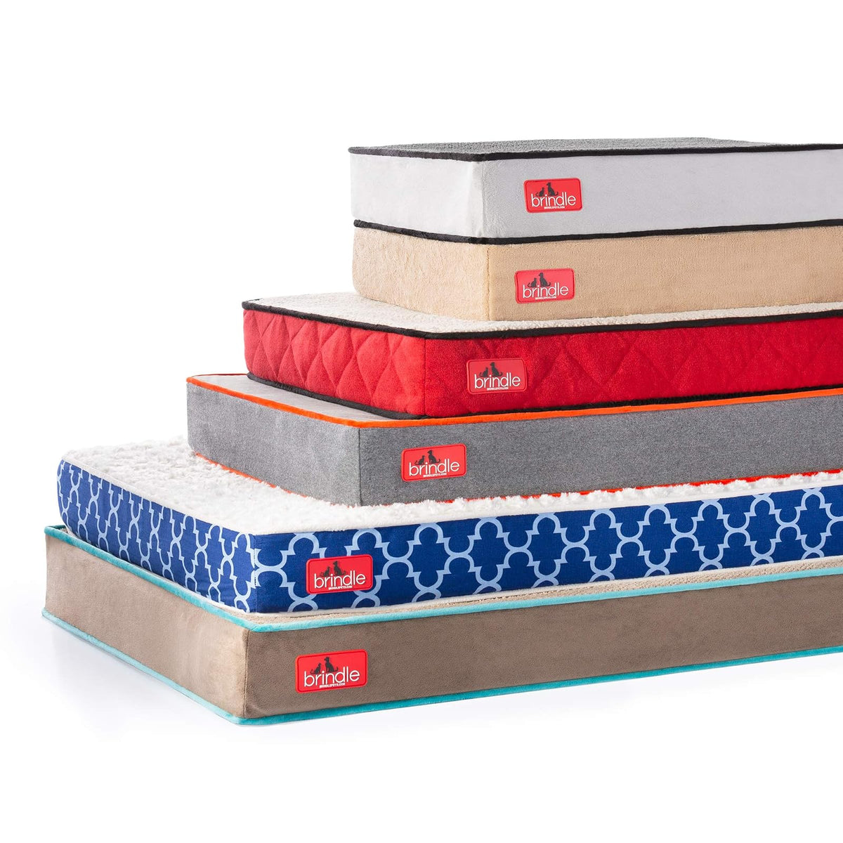 Cama para mascotas de Memory Foam con diseño impermeable Brindle: celosías color azul marino