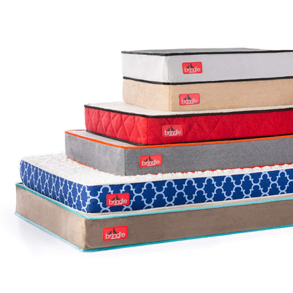 Cama para mascotas de Memory Foam con diseño impermeable Brindle: celosías color azul marino