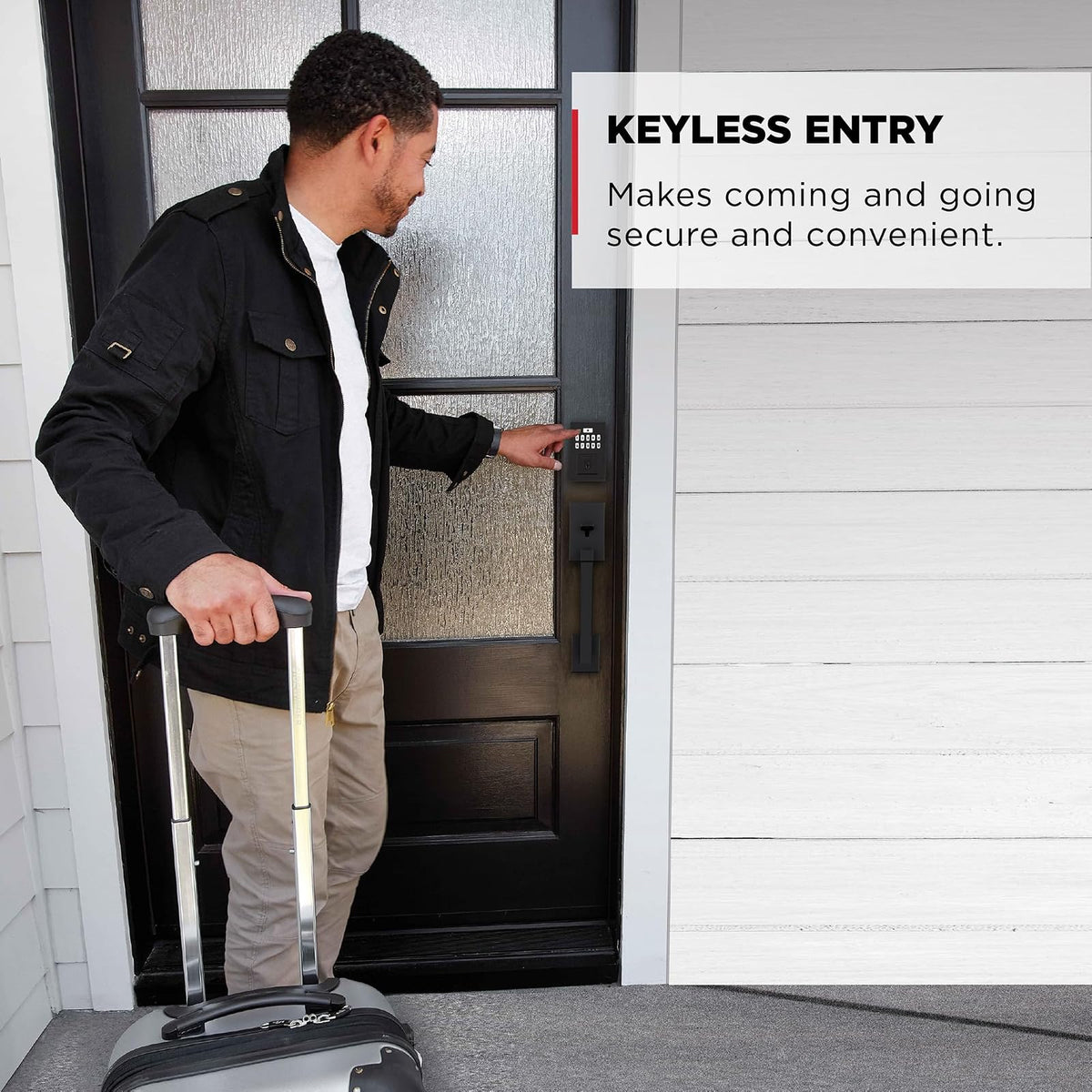 Kwikset SmartCode 260 - Cerradura de puerta con bloqueo automático, códigos de usuario personalizados, seguridad avanzada en negro mate contemporáneo