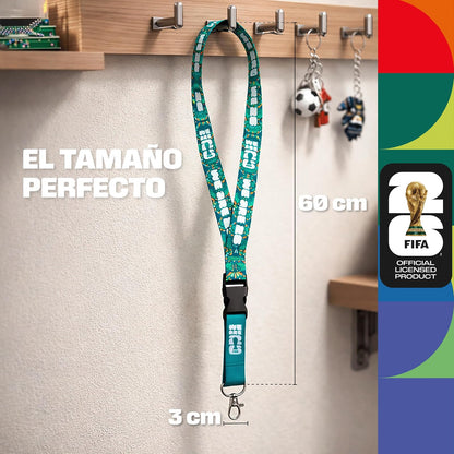 Cordón porta credenciales de países anfitriones - Mexico con licencia oficial de la COPA MUNDIAL DE LA FIFA 2026ᵀᴹ
