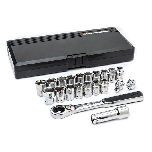 Gearwrench, 25 piezas 1/5.1 cm Drive (30 mm) Pass Thru juego de carraca con bloqueo Flex-Head