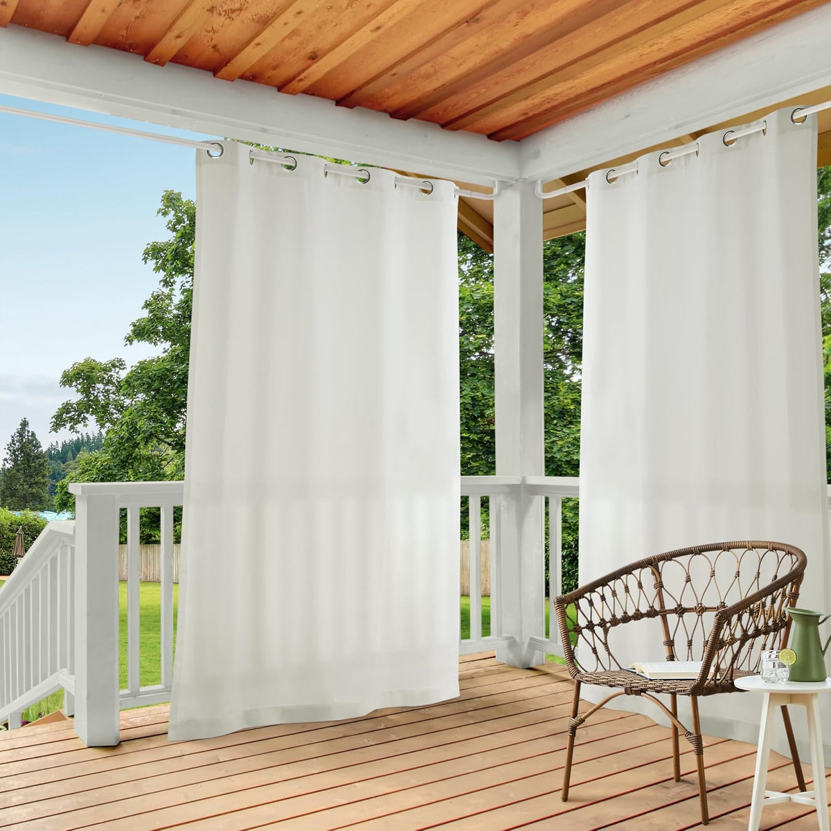 Exclusive Home Cortina para Interior/Exterior, Juego de 2 Paneles - Vainilla - 137.2An x 243.8Al cm (2 Paneles)