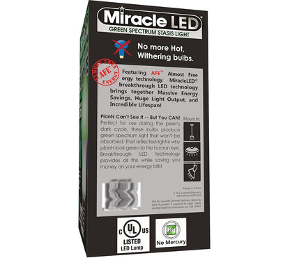MiracleLED 604614 Luz de estasis de espectro verde, 1 paquete, 60 W para sala de cultivo