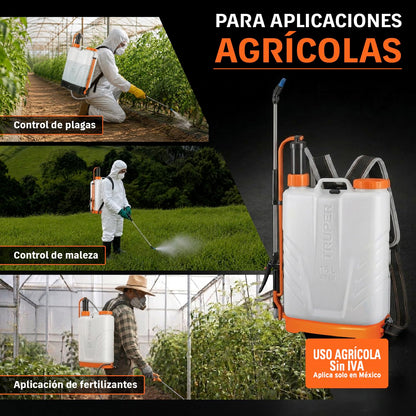 TRUPER FUM-16, Fumigador de Mochila, Boca Ancha, 16 litros