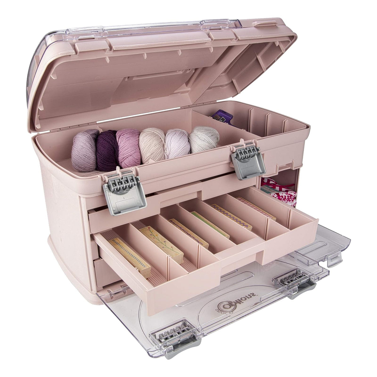 CREATIVE OPTIONS - Sistema grande de organización de tres cajones, con dos compartimentos utilitarios pequeños: almacenamiento de baterías, almacenamiento de joyas, almacenamiento de piezas pequeñas, almacenamiento de manualidades, almacenamiento de costu