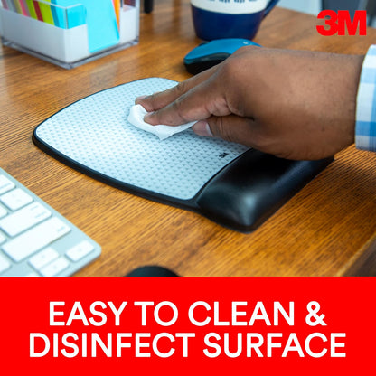 3M Precise Mouse Pad with Gel Wrist Rest, Soothing 3M Gel Technology and Satin Smooth Cover for All Day Comfort, Optical Mouse Performance and Battery Saving Design, Interlace (MW85B)